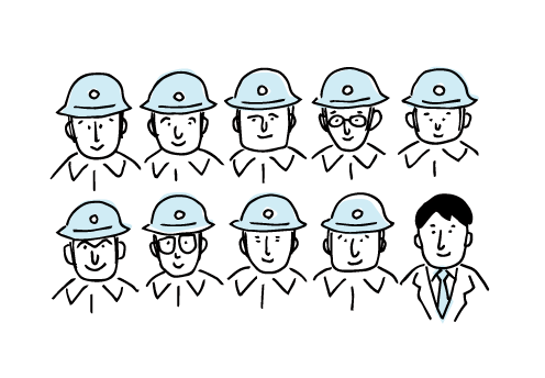 「現場がメインです。」イラスト画像